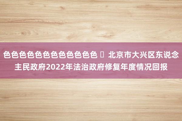 色色色色色色色色色色色色 ​北京市大兴区东说念主民政府2022年法治政府修复年度情况回报