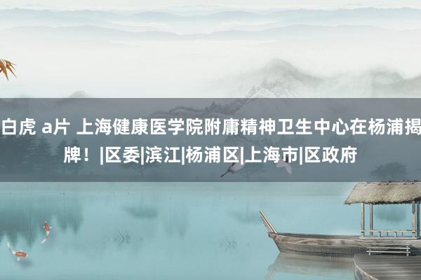 白虎 a片 上海健康医学院附庸精神卫生中心在杨浦揭牌！|区委|滨江|杨浦区|上海市|区政府
