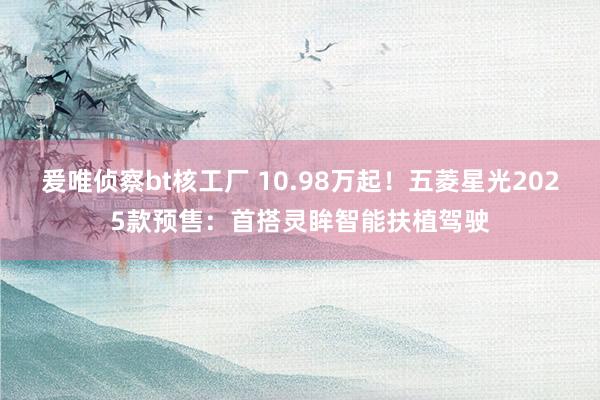 爰唯侦察bt核工厂 10.98万起！五菱星光2025款预售：首搭灵眸智能扶植驾驶