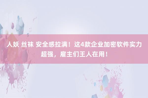 人妖 丝袜 安全感拉满！这4款企业加密软件实力超强，雇主们王人在用！