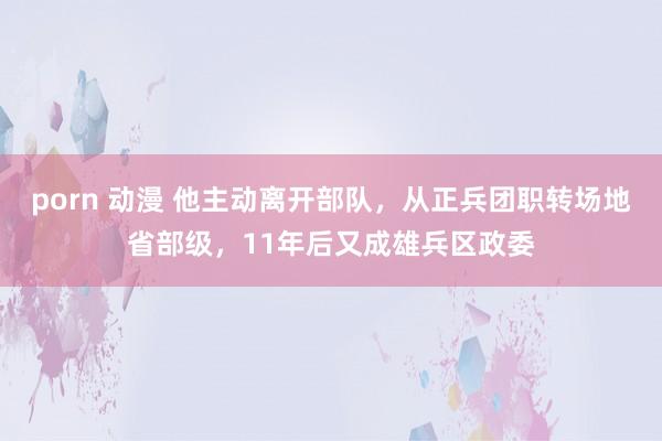 porn 动漫 他主动离开部队，从正兵团职转场地省部级，11年后又成雄兵区政委