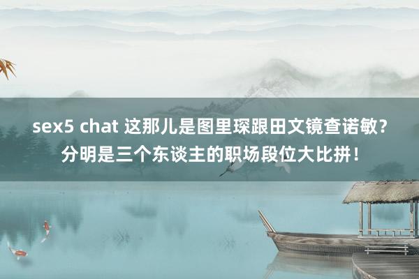 sex5 chat 这那儿是图里琛跟田文镜查诺敏？分明是三个东谈主的职场段位大比拼！