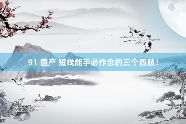 91 国产 短线能手必作念的三个四肢!